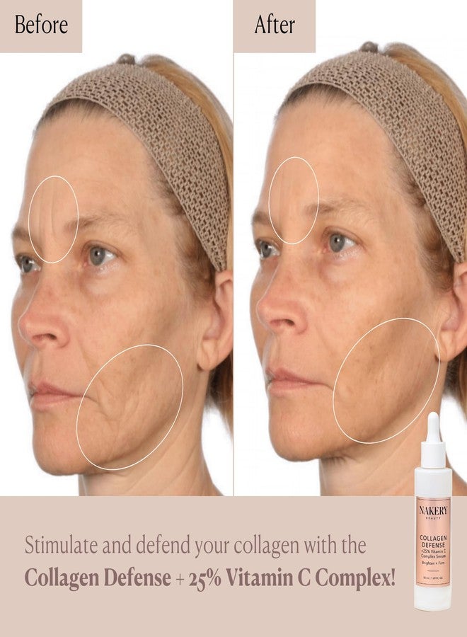 Nakery Collagen Defense Face Serum, 25% Vitamin C Complex with Niacinamide and Peptides, Anti Aging Collagen Booster for Wrinkles and Dark Spots, Brightening Skin Treatment, Made in USA - Image 3
